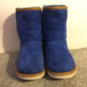 Blue Ugg Boots with Heel Detail